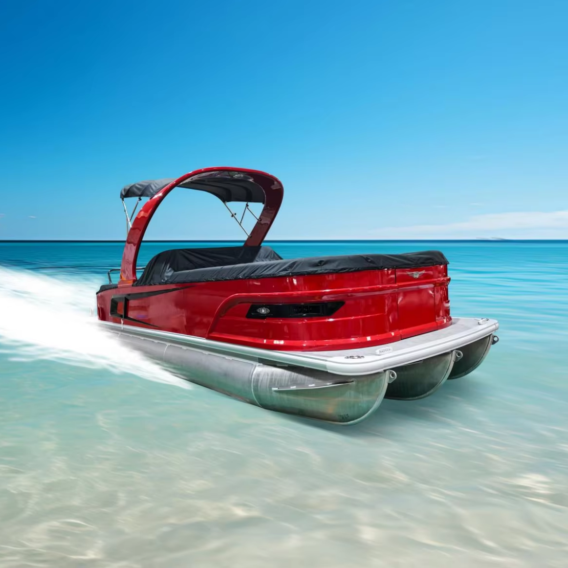 Luxury Tritoon RC 19ft-27ft Fiberglass Fishing Boat Aluminum Hull Outboard Engine CE Certified OEM ODM for Party Sports Outings